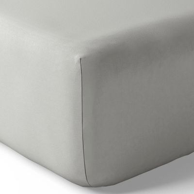 Linge de lit - Drap housse Percale 180 x 200 cm Pur Coton Peigné Longues Fibres 80 Fils/cm² Perle - COTON PUR