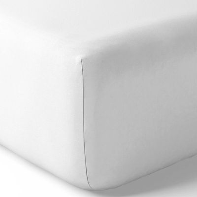 Linge de lit - Drap housse Percale 200 x 200 cm Pur Coton Peigné Longues Fibres 80 Fils/cm² Neige - COTON PUR