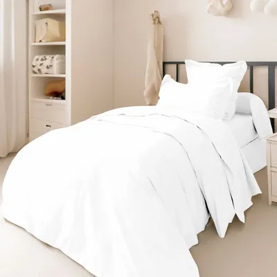 Bed linens - Percale duvet cover 140 x 200 cm Pure Combed Cotton Long Staples 80 Thread Count/cm² Snow - COTON PUR
