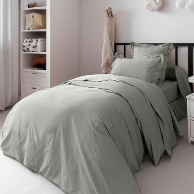 Linge de lit - Housse de couette Percale 140 x 200 cm Pur Coton Peigné Longues Fibres 80 Fils/cm² Ardoise - COTON PUR