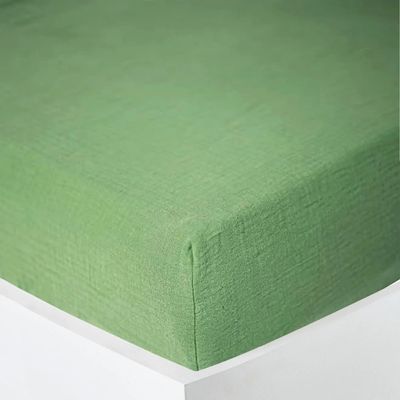 Linge de lit - Drap housse Gaze de Coton 140 x 190 cm Olive - COTON PUR