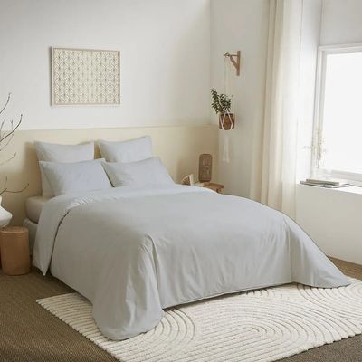 Bed linens - Complete Pack Single-Color Duvet Cover 220 x 240 cm - Fitted Sheet 160 x 200 cm - 100% Cotton 57 Threads - COTON PUR