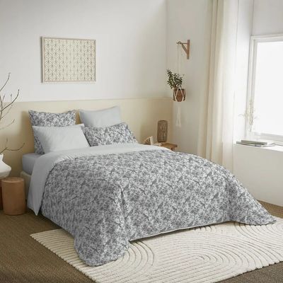 Linge de lit - Pack Complet Housse de couette Imprimé 220 x 240 cm - Drap housse 160 x 200 cm - 100% Coton 57 Fils - COTON PUR