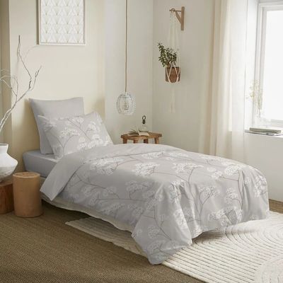 Linge de lit - Pack Complet Housse de couette Imprimé 140 x 200 cm - Drap housse 90 x 190 cm - 100% Coton 57 Fils - COTON PUR
