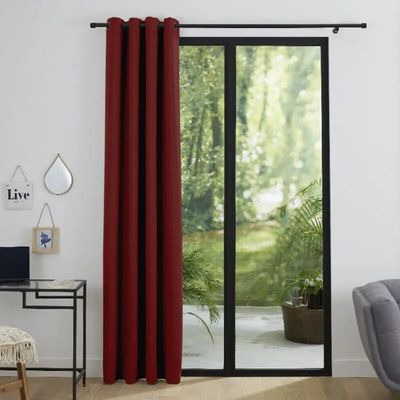 Rideaux et voilages - Rideau Occultant 140 x 260 cm Lie de Vin - COTON PUR