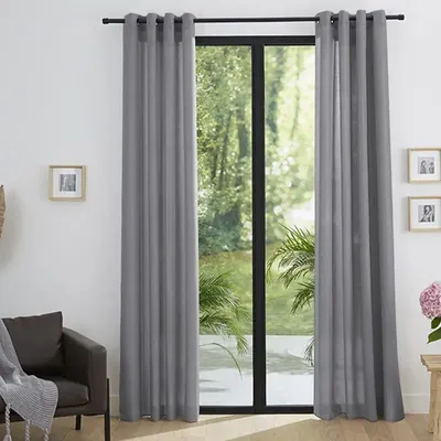 Curtains and window coverings - Pair of Eyelet Curtains "Linen Effect" 140 x 260 cm Moonlight deco Nuage - COTON PUR
