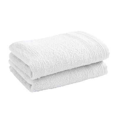 Bath towels - Set of 2 100% Cotton Terry Guest Towels "Spa" 30 x 50 cm Snow - COTON PUR