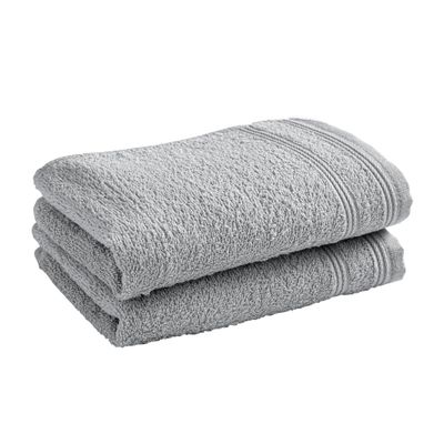 Bath towels - Set of 2 Terry Guest Towels 100% Cotton "Spa" 30 x 50 cm Pearl - COTON PUR