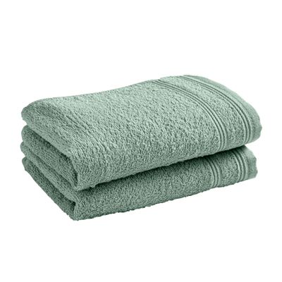 Bath towels - Set of 2 100% Cotton Terry Guest Towels "Spa" 30 x 50 cm Mint - COTON PUR
