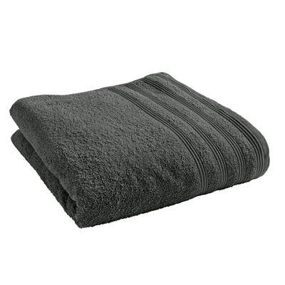 Bath towels - "Spa" Shower Sheet 100% Cotton 70 x 140 cm Slate - COTON PUR