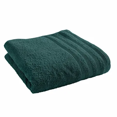 Serviettes de bain - Drap de Douche "Spa" 100% Coton 70 x 140 cm Emeraude - COTON PUR