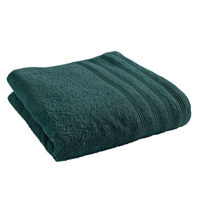 Serviettes de bain - Drap de Douche "Spa" 100% Coton 70 x 140 cm Emeraude - COTON PUR