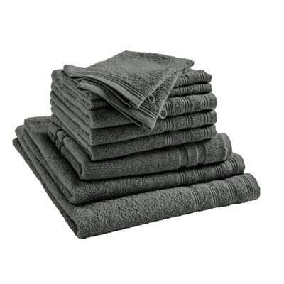 Autres linges de bain - Pack Éponge 10 Pièces "Spa" 100% Coton Ardoise - COTON PUR