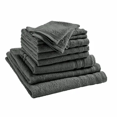 Autres linges de bain - Pack Éponge 10 Pièces "Spa" 100% Coton Ardoise - COTON PUR