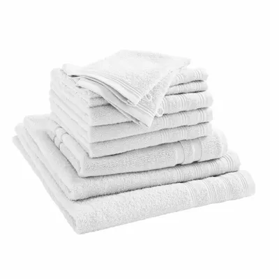Autres linges de bain - Pack Éponge 10 Pièces "Spa" 100% Coton Neige - COTON PUR