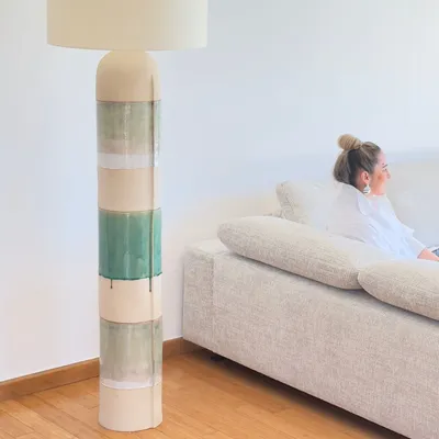 Ceramic - SCULPTED TOTEM FLOOR LAMP - DI VINCENZO POUJOULA