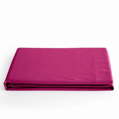 Linge de lit - Drap Plat 100% Coton 240 x 300 cm Magenta - COTON PUR