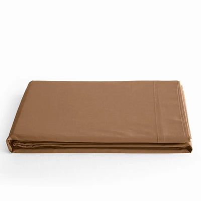 Bed linens - 100% Cotton Flat Sheet 240 x 300 cm Taupe - COTON PUR