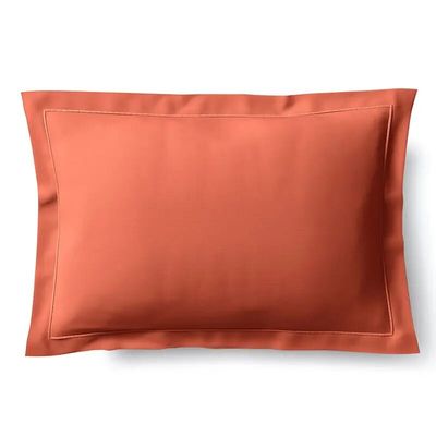 Linge de lit - Taie d'oreiller Percale 50 x 70 cm Pur Coton Peigné Longues Fibres 80 Fils/cm² Terracotta - COTON PUR
