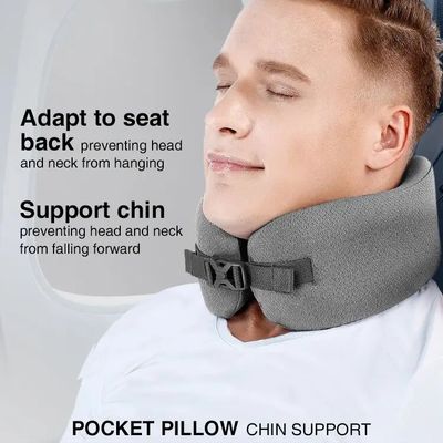 Travel accessories - EASYNAP Pocket Pillow Chin Support Large Pewter Gray - EASYNAP