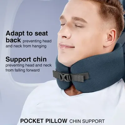 Travel accessories - EASYNAP Pocket Pillow Chin Support Medium Midnight Navy - EASYNAP