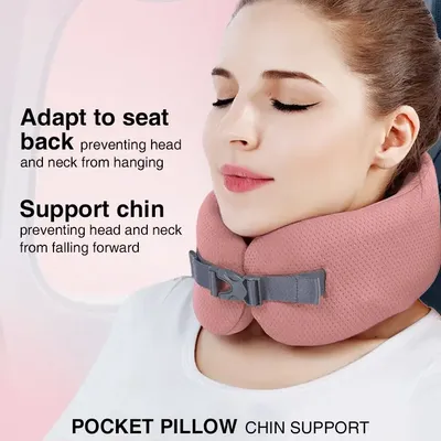 Travel accessories - EASYNAP Pocket Pillow Chin Support Small Candlelight Peach - EASYNAP