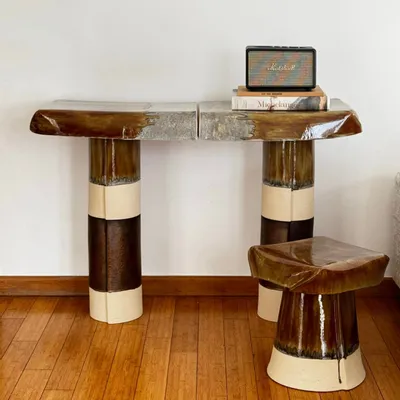 Ceramic - STONEWARE CONSOLE TABLE - ROMA collection - DI VINCENZO POUJOULA