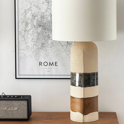 Ceramic - SCULPTED TOTEM LAMP - CUOIO collection - DI VINCENZO POUJOULA