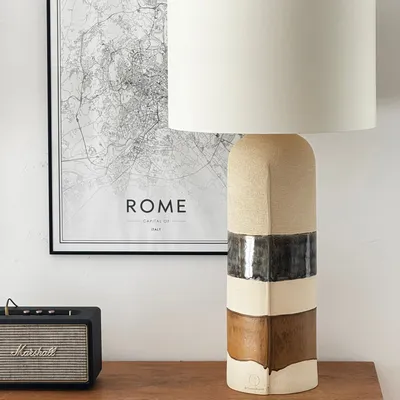 Ceramic - SCULPTED TOTEM LAMP - CUOIO collection - DI VINCENZO POUJOULA