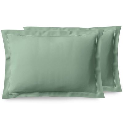 Bed linens - Percale Pillowcase 50 x 70 cm Pure Combed Long Staple Cotton 80 Thread Count/cm² Celadon - COTON PUR