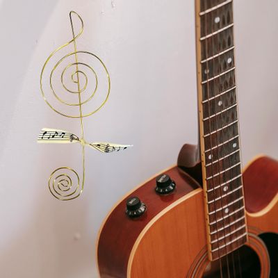 Other wall decoration - Gilded Brass Wire Wall Decoration\” Floor Key\” - to be pinned - BIJOUX DE MUR
