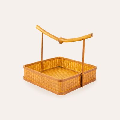 Kitchens furniture - Handmade Bamboo Portable Square Storage Basket - THE ZHAI