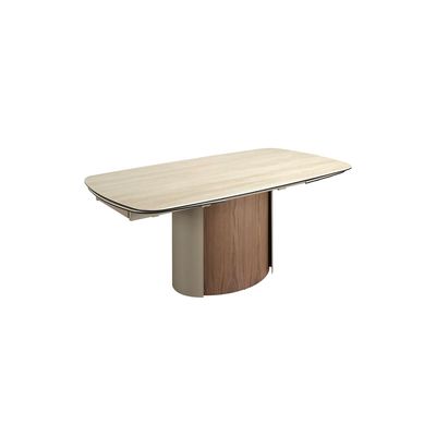 Dining Tables - Rectangular extending dining table in porcelain marble, metallic sand - ANGEL CERDÁ