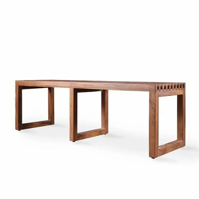 Benches - Fiiso Teakwood Bench with Natural Color - ALANKARAM