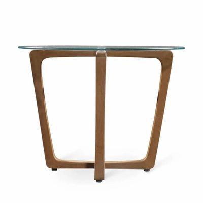 Other tables - Cerah - Solidwood Side Table with Glass Top - ALANKARAM