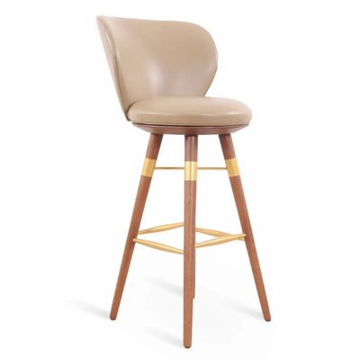 Chaises - Bhrami - Chaise haute en bois avec PU doré - ALANKARAM