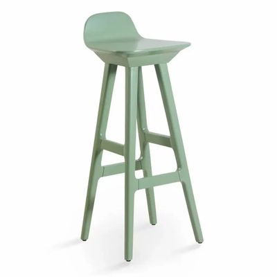 Chairs - Inalt - High / Bar Chair with Ligh Oak Aloe Green PU - ALANKARAM