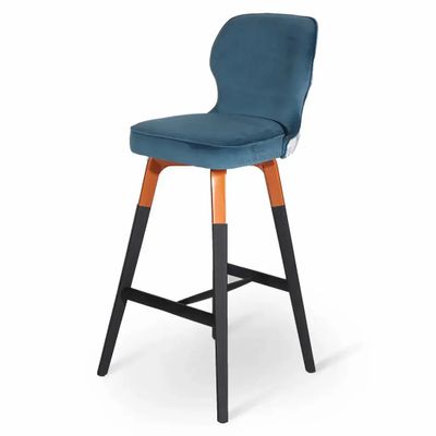 Chaises - Chaise haute/de bar bicolore en bois massif Besili - ALANKARAM