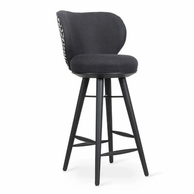 Chaises - Bhrami - Chaise haute en bois teinté noir - ALANKARAM