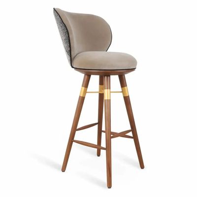 Chaises - Bhrami - Chaise haute en bois avec PU doré - ALANKARAM