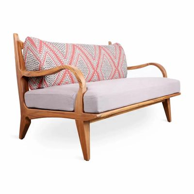 Sofas - Araal - Two Seater Teakwood Sofa - ALANKARAM