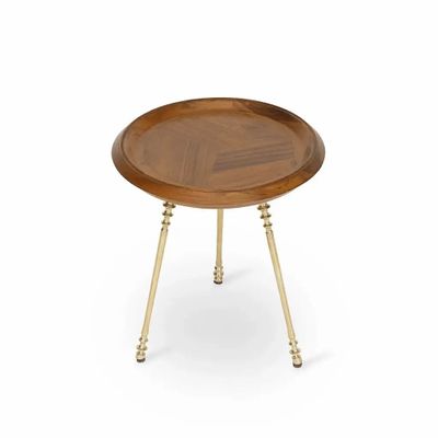 Autres tables - Conico - Ensemble de tables d'appoint en teck avec laiton - ALANKARAM