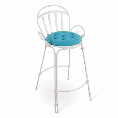 Chaises - Elu - Chaise haute en métal avec tissu bleu - ALANKARAM