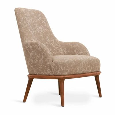 Chaises - Iyi - Fauteuil lounge en tissu orange clair - ALANKARAM