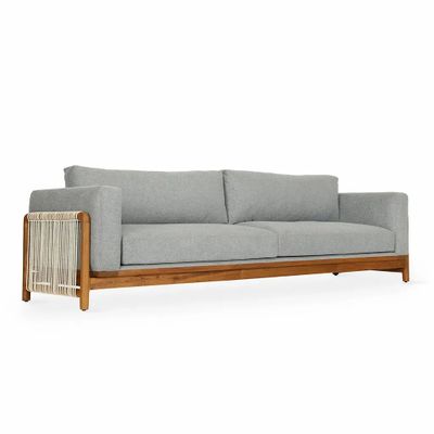 Sofas - Kaha - Three Seater Teakwood Sofa - ALANKARAM
