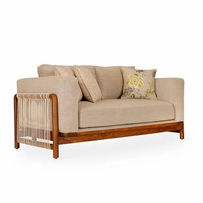 Sofas - Kaha Two Seater Teakwood Sofa - ALANKARAM