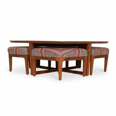 Other tables - Kiota - Teakwood Nested Center Table - ALANKARAM