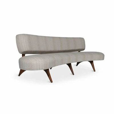 Sofas - Kopiko - Three Seater Teakwood Curved Sofa - ALANKARAM