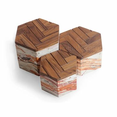 Boîtes de rangement - Kosa - Coffrets multifonctions en teck - ALANKARAM