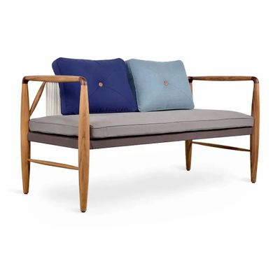 Sofas - Kutu - Two Seater Teakwood Sofa - ALANKARAM